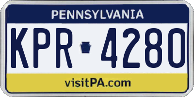 PA license plate KPR4280