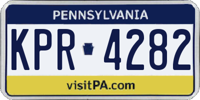 PA license plate KPR4282