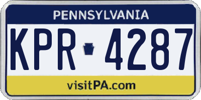 PA license plate KPR4287