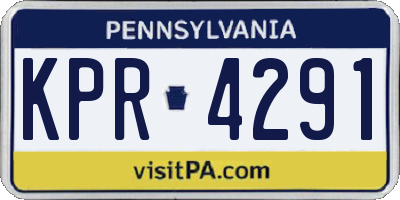 PA license plate KPR4291