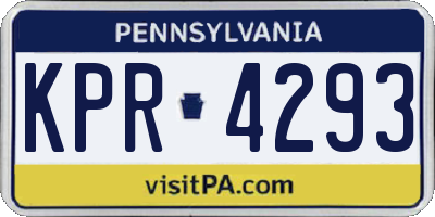 PA license plate KPR4293