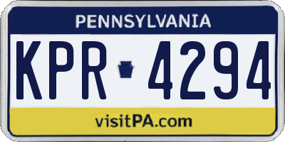PA license plate KPR4294