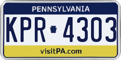 PA license plate KPR4303