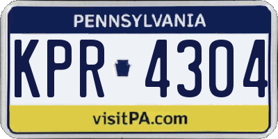 PA license plate KPR4304