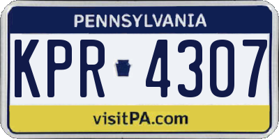 PA license plate KPR4307
