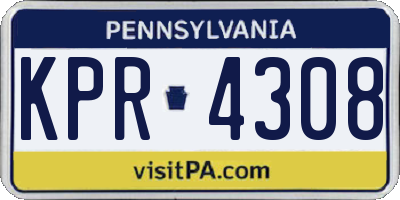 PA license plate KPR4308