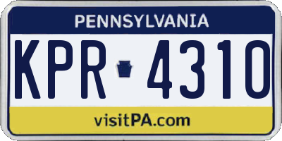 PA license plate KPR4310