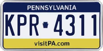 PA license plate KPR4311
