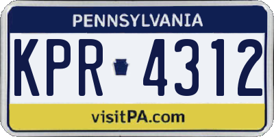 PA license plate KPR4312