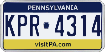PA license plate KPR4314