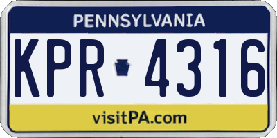 PA license plate KPR4316
