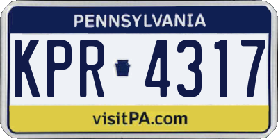PA license plate KPR4317