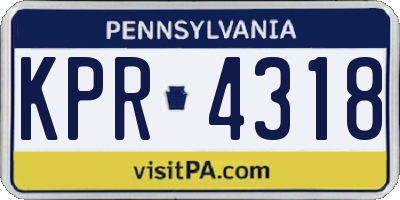 PA license plate KPR4318