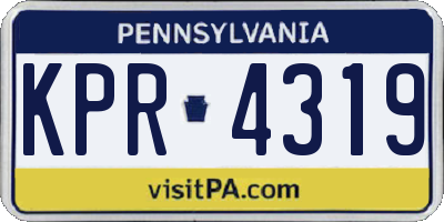 PA license plate KPR4319