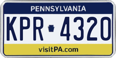 PA license plate KPR4320