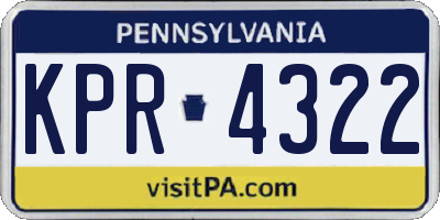 PA license plate KPR4322
