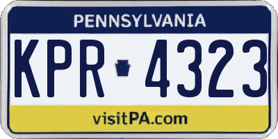 PA license plate KPR4323