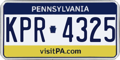 PA license plate KPR4325