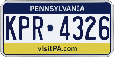 PA license plate KPR4326
