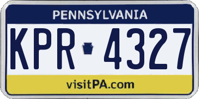 PA license plate KPR4327