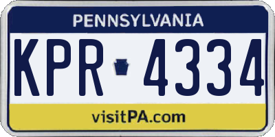 PA license plate KPR4334