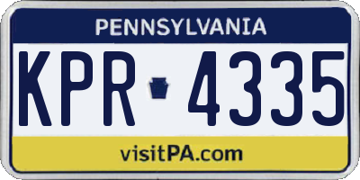 PA license plate KPR4335