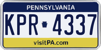 PA license plate KPR4337