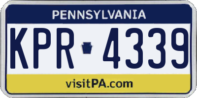 PA license plate KPR4339