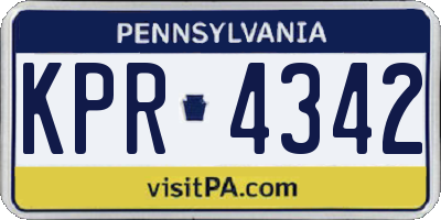 PA license plate KPR4342