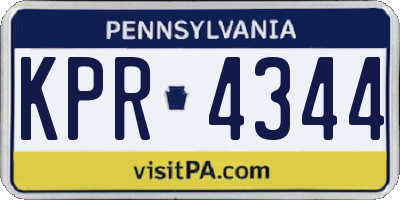 PA license plate KPR4344