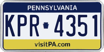 PA license plate KPR4351