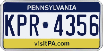 PA license plate KPR4356