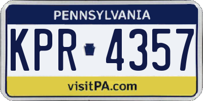 PA license plate KPR4357