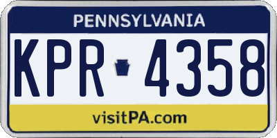 PA license plate KPR4358