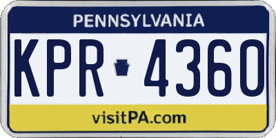 PA license plate KPR4360