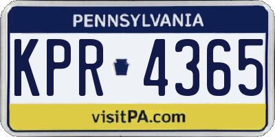 PA license plate KPR4365