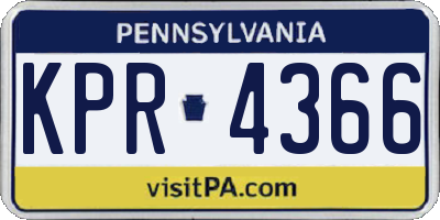 PA license plate KPR4366