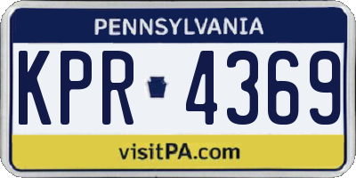 PA license plate KPR4369
