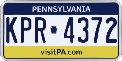 PA license plate KPR4372