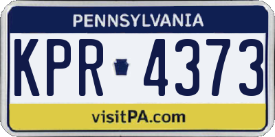 PA license plate KPR4373