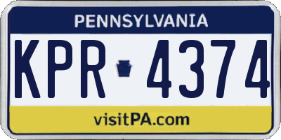 PA license plate KPR4374
