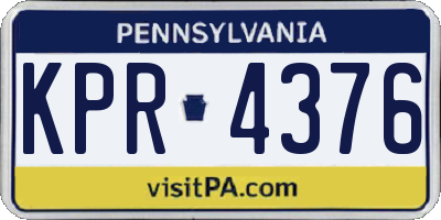 PA license plate KPR4376
