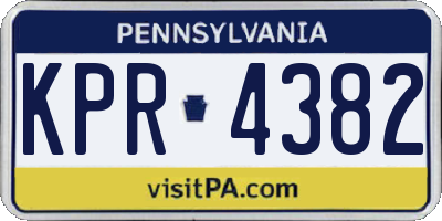 PA license plate KPR4382