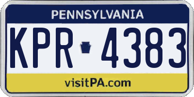 PA license plate KPR4383