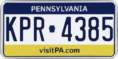 PA license plate KPR4385