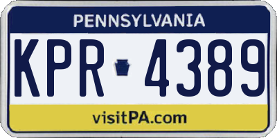 PA license plate KPR4389