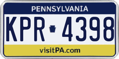 PA license plate KPR4398