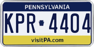 PA license plate KPR4404