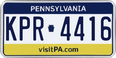 PA license plate KPR4416