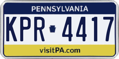 PA license plate KPR4417